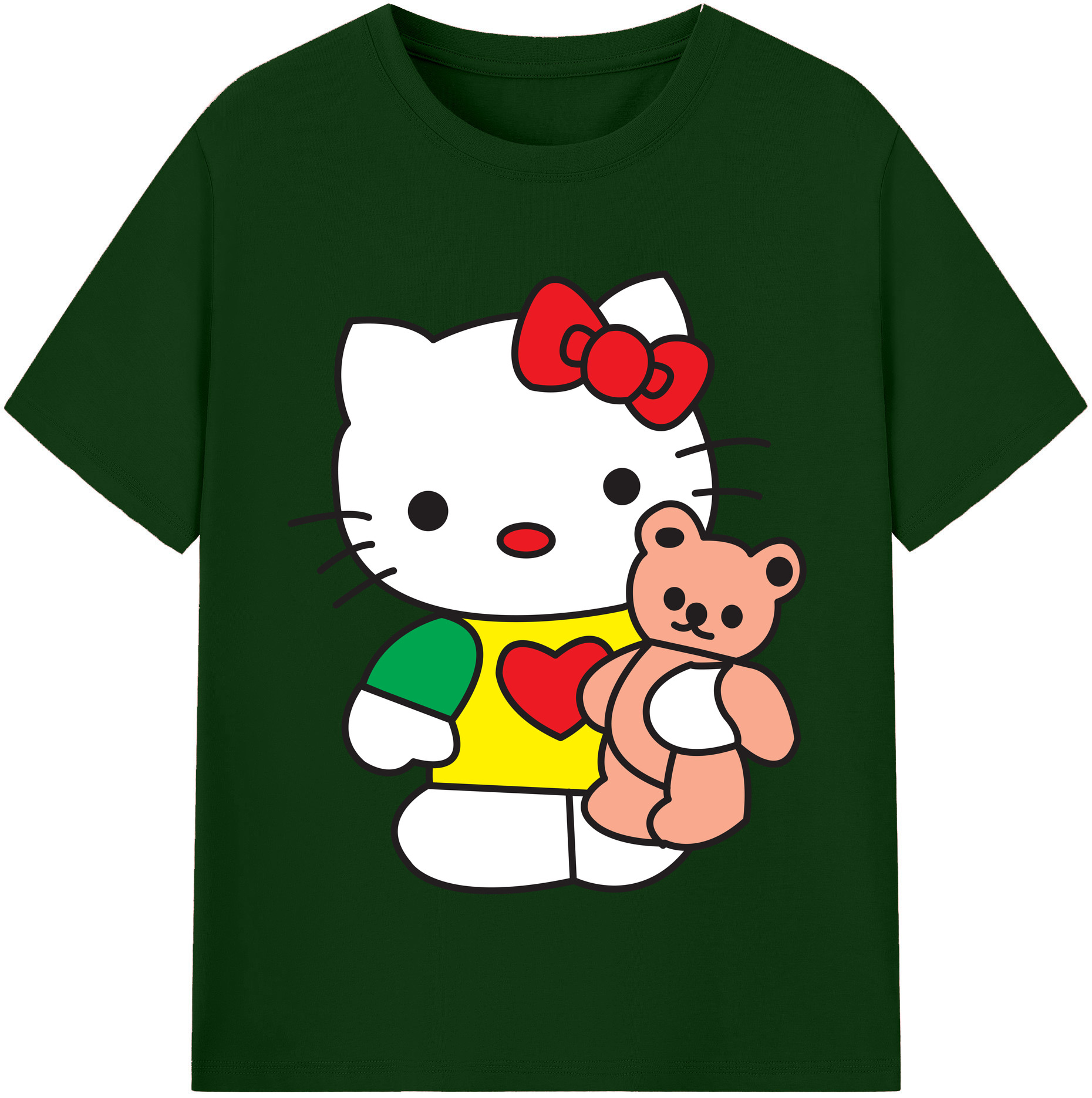 （画像用） Hello Kitty ハローキティ 綿100％半袖Tシャツ（フロントプリント）